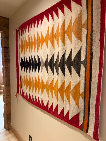 Log Cabin Hallway Triangle Tapestry